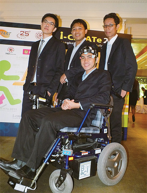 A brain-controlled wheelchair.