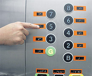 elevator with braille button