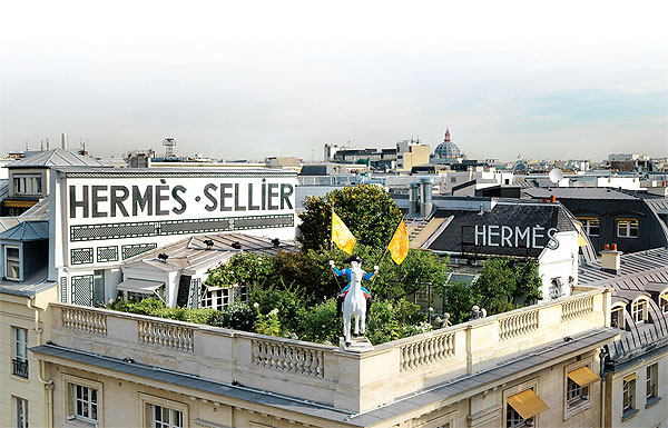 Hermes rooftop garden Paris