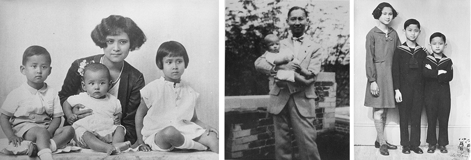 Family portraits of the Mahidol family.
